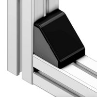 40-210-0 MODULAR SOLUTIONS ALUMINUM GUSSET 45MM X 45MM BLACK PLASTIC CAP COVER FOR 40-110-1, FOR A FINISHED APPEARANCE